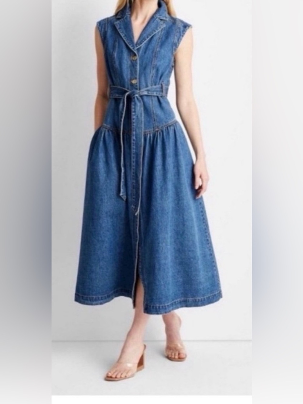 Future Collective 
Black Spaghetti-Strap Jumpsuit 
Denim Mid denim dress ~BUNDLE - Picture 6 of 7